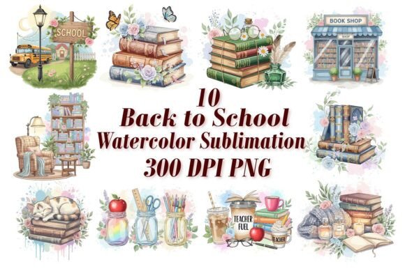 Book Lover's Watercolor Sublimation