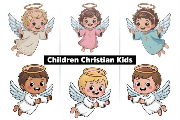 Children Christian Kids Vector Drawings: A Versatile Asset for Creative and Educational Projects