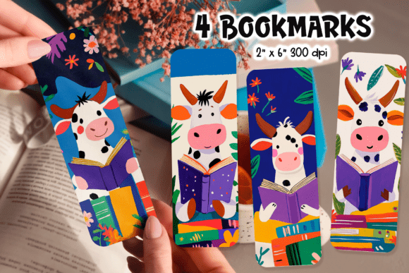 Cute Cow Bookmarks for Kids