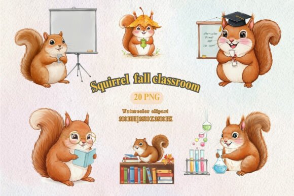 Cute Fall Squirrel School Clipart: Adding Autumn Charm and Educational Cuteness to Your Classroom