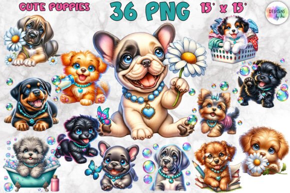 Cute Puppy Clipart Bundle