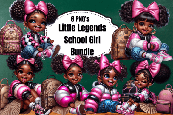 Little Legends School Girl Bundle: Celebrating Black Girl Joy with Afrocentric Clipart