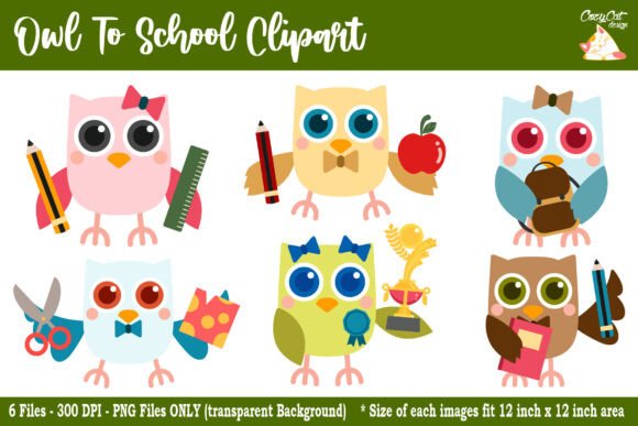 Owl Go to School Clip Art