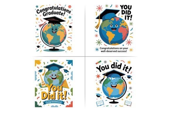 Smiling Globe Graduation Hat SVG Clipart: A Versatile Design for Back to School Creations
