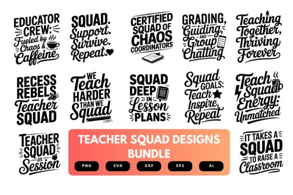 Teacher Squad SVG Bundle for Creative Projects