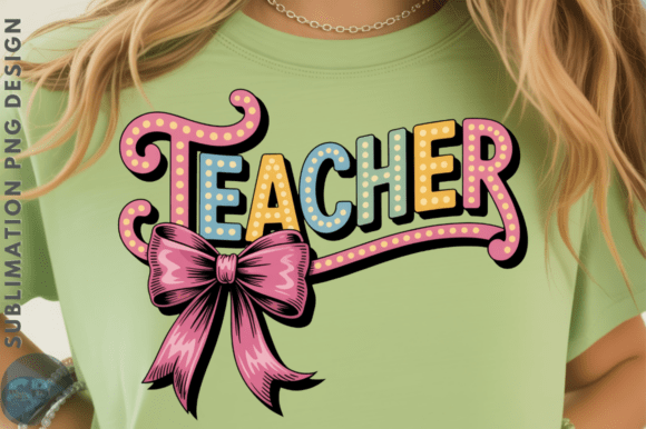 Teacher with Pink Bow PNG Design: A Versatile Graphic for Educational and Creative Uses