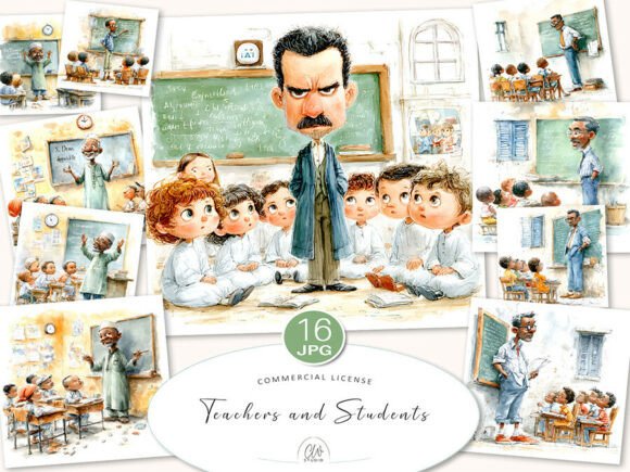 Teachers and Students Cliparts